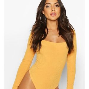 NWOT Long sleeve ribbed square neck bodysuit